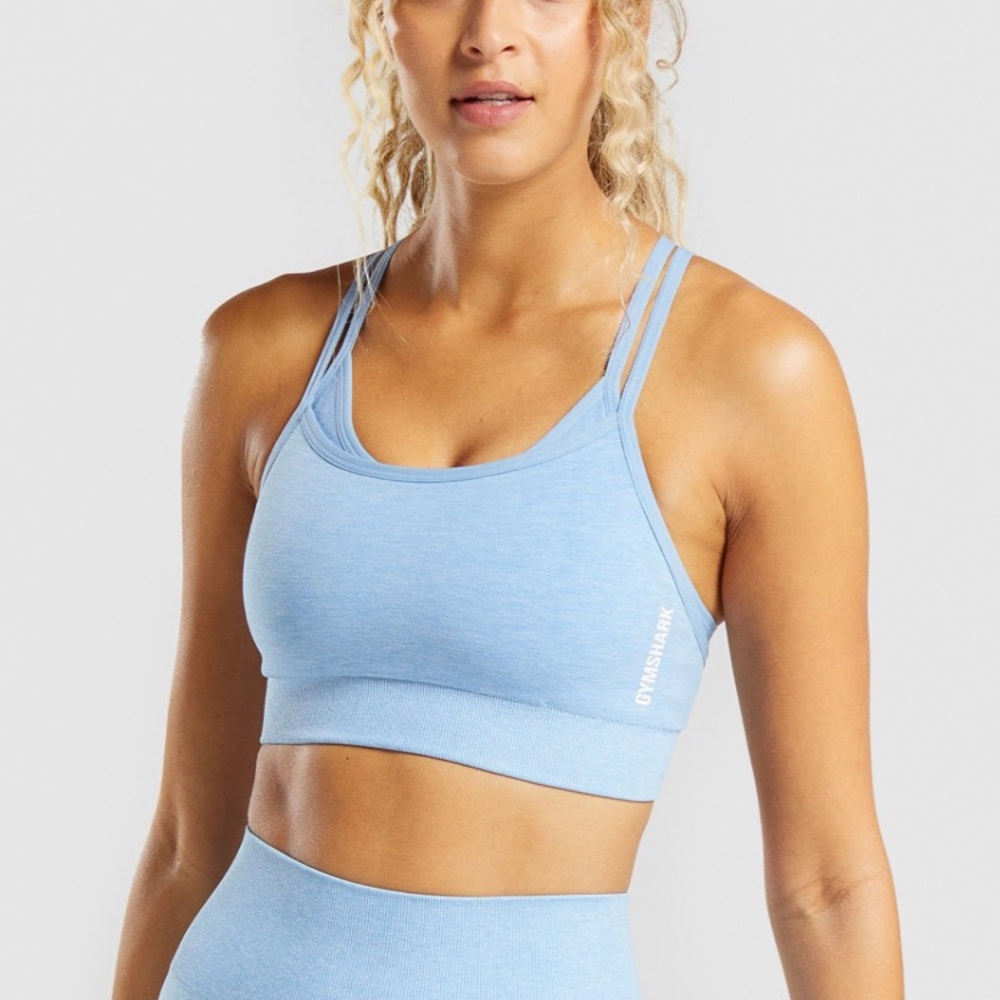 Adapt Mark Seamless Sports Bra - Powder Blue - S